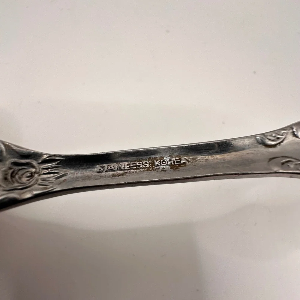Vintage Stainless Stanley Roberts tablespoon Precious Rose. Ornate Floral 6 Inch